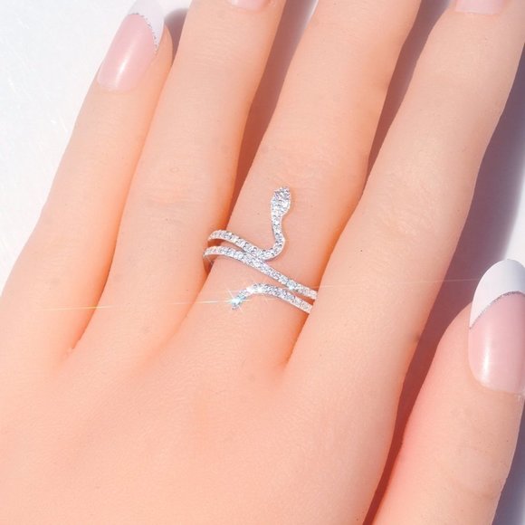 💝 Trendy Snake Shiny Finger Rings for Women/Man, PD101 - Picture 5 of 5